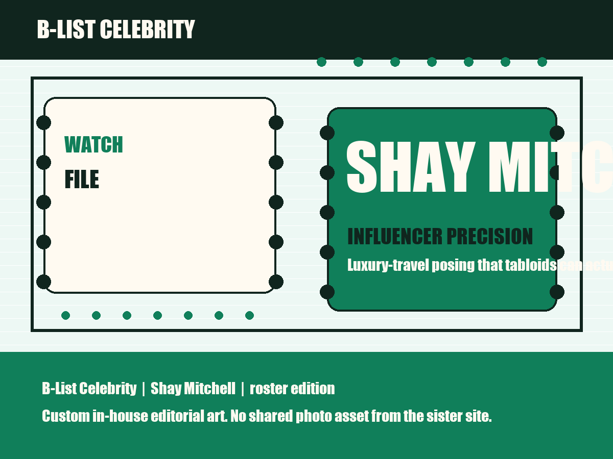 Editorial poster card for Shay Mitchell